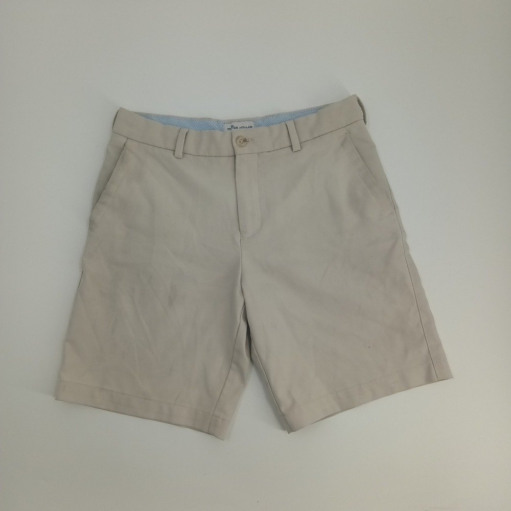 Peter Millar Boys Performance Golf Shorts Khaki Stone XL 13-14 Camo Lining
